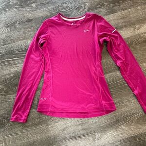 Nike Pink Fitted Long Sleeve Tee